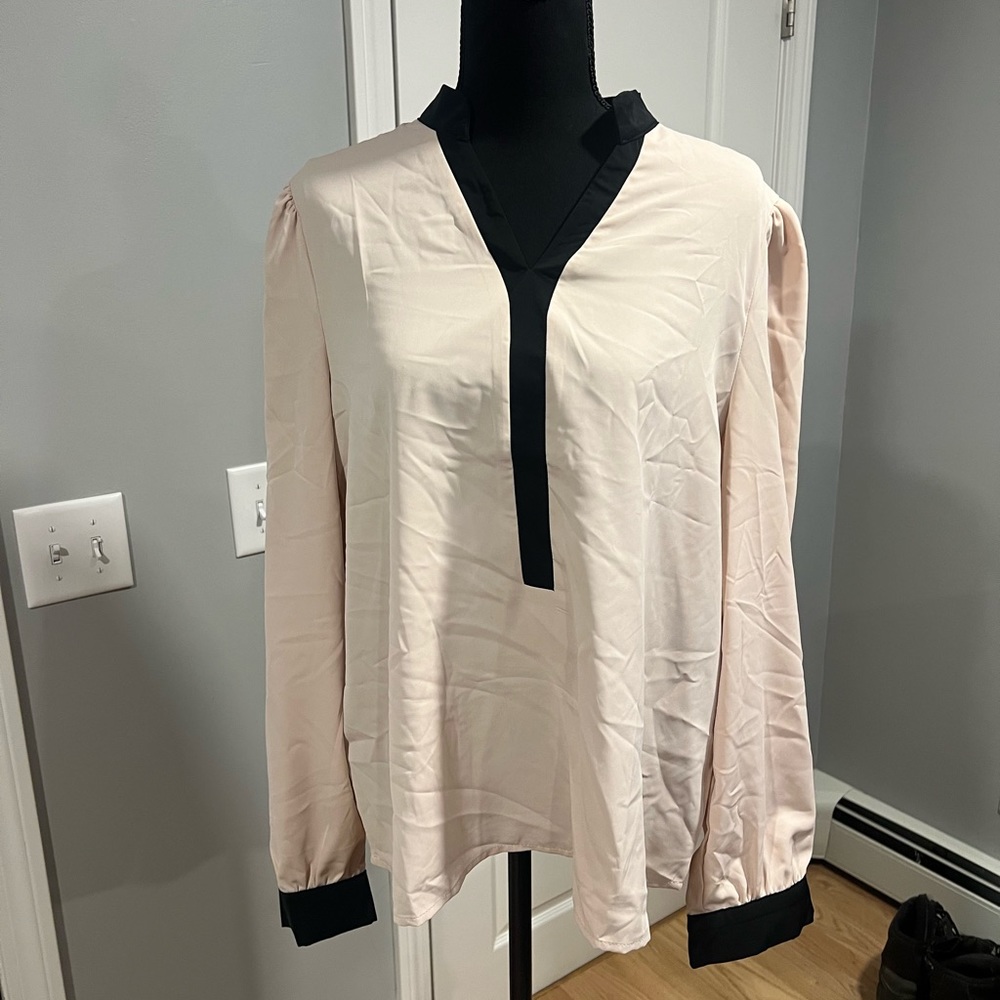 women’s blush pink salmon colored blouse